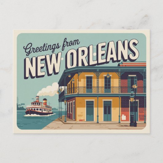 New Orleans Briefkaart (Voorkant)