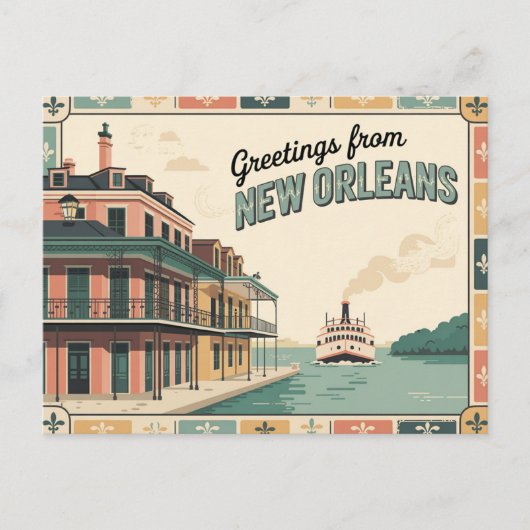 New Orleans Briefkaart (Voorkant)