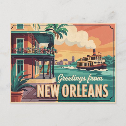 New Orleans Briefkaart (Voorkant)