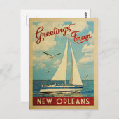 New Orleans Briefkaart Sailboat  Louisiana (Voorkant / Achterkant)