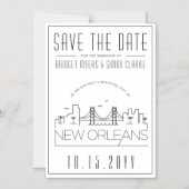 New Orleans bruiloft | Gestileerd De datum opslaan Magnetische Uitnodiging (Voorkant)