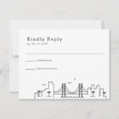 New Orleans bruiloft | Gestileerde Skyline RSVP Kaartje (Voorkant)