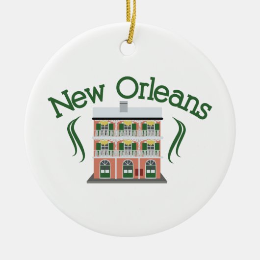 New Orleans Building Keramisch Ornament (Voorkant)