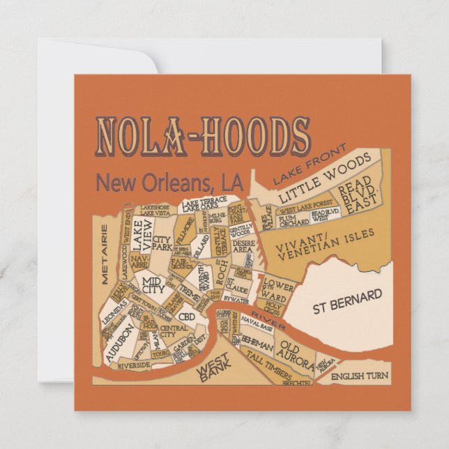 New Orleans Buurt Map, NOLA_HOODS (Voorkant)