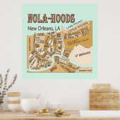 New Orleans Buurt Map, NOLA_HOODS Poster (Keuken)