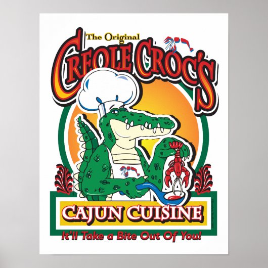 New Orleans Cajun Crocodile Poster (Voorkant)