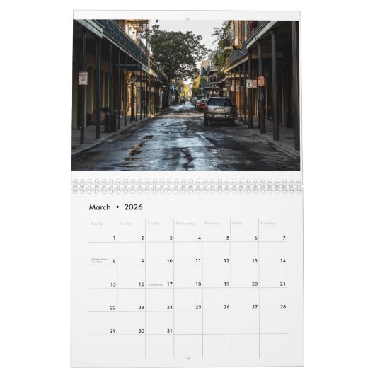 New Orleans Calendar Kalender (Mar 2026)