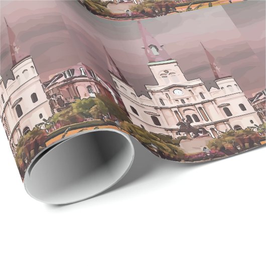 New Orleans Cathedral Cadeaupapier (Rol Hoek)