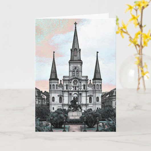 New Orleans Cathedral Kaart (Gele Bloem)