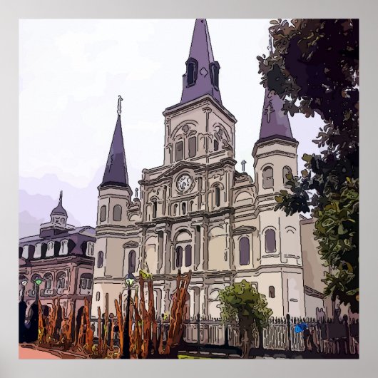 New Orleans Cathedral Winter Poster (Voorkant)