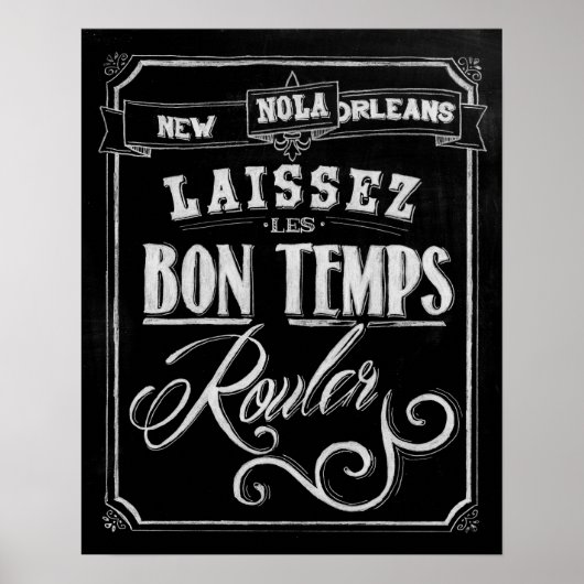 New Orleans Chalkboard Poster (Voorkant)