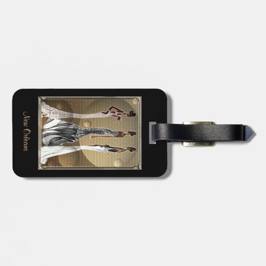 New Orleans Chic: Mode samenleving Bagagelabel (Achterkant horizontaal)