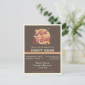 New Orleans City Louisiana themafeest uitnodiging (Staand voorkant)