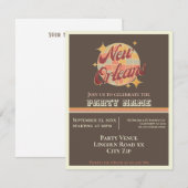 New Orleans City Louisiana themafeest uitnodiging (Voorkant / Achterkant)