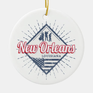New Orleans City Louisiana Verenigde Staten Vintag Keramisch Ornament