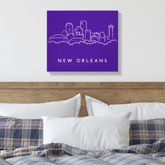 New Orleans City Skyline Canvas Afdruk (Insitu (Slaapkamer))