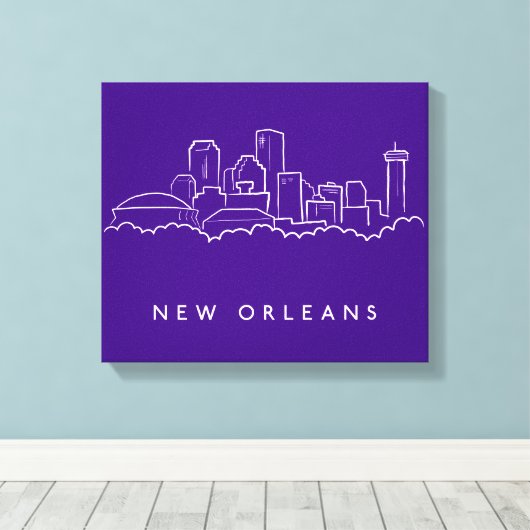 New Orleans City Skyline Canvas Afdruk (Insitu (Houten vloer))