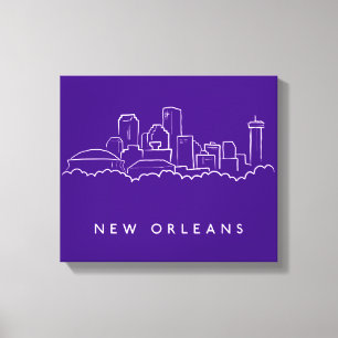 New Orleans City Skyline Canvas Afdruk