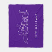 New Orleans City Skyline Fleece Deken (Voorkant)