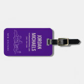 New Orleans City Skyline | Jouw tekst toevoegen Bagagelabel (Voorkant horizontaal)