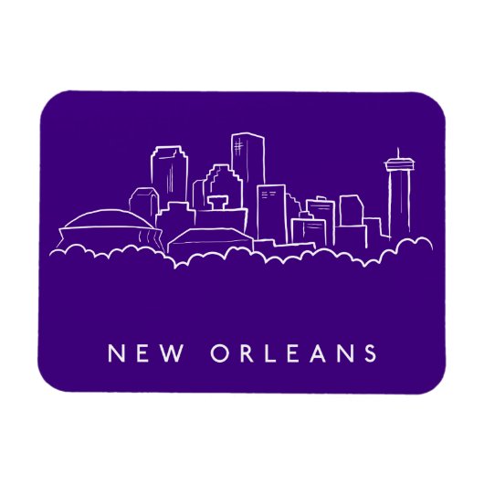 New Orleans City Skyline Magneet (Horizontaal)