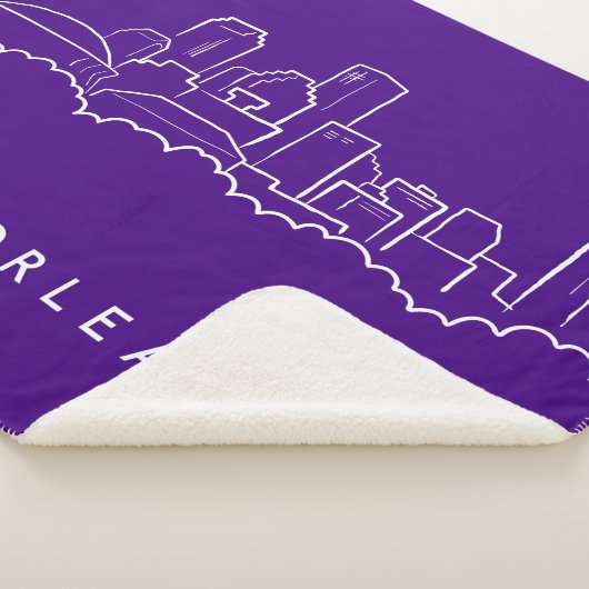 New Orleans City Skyline Sherpa Deken (3/4)