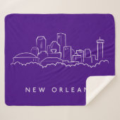 New Orleans City Skyline Sherpa Deken (Voorkant (horizontaal))