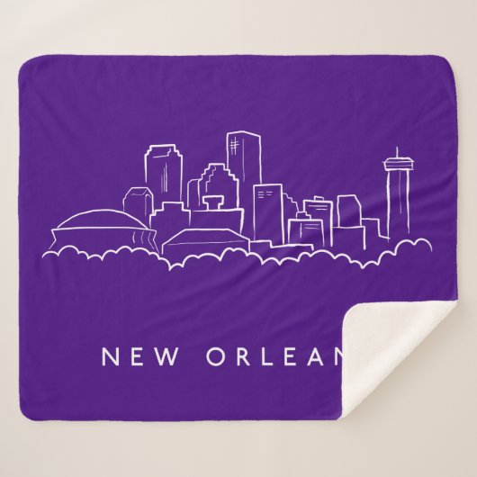 New Orleans City Skyline Sherpa Deken (Voorkant (horizontaal))