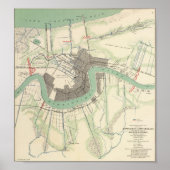New Orleans Civil War Map 1863 Poster (Voorkant)
