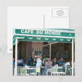 New Orleans Coffee en Beignets Briefkaart (Voorkant / Achterkant)