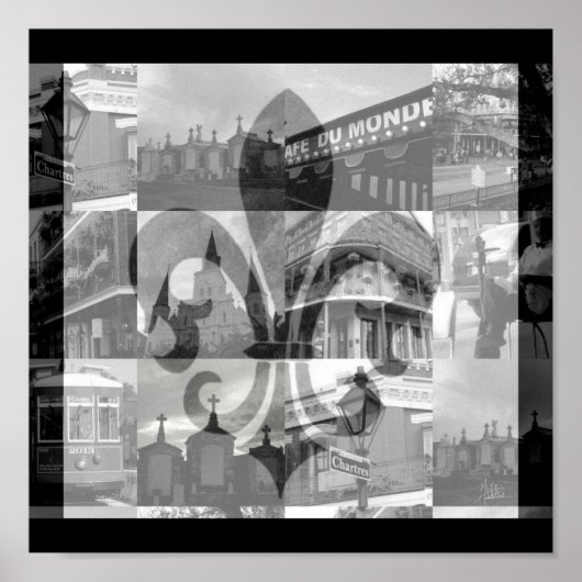 New Orleans Collage [Canvas Print] Square Poster (Voorkant)