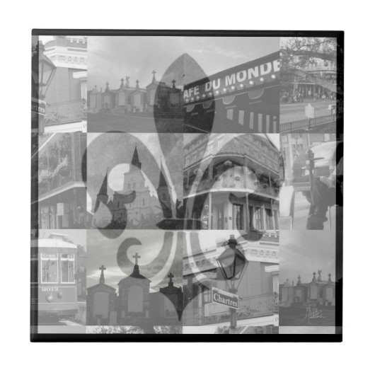 New Orleans Collage [Trivet] - Small Tegeltje (Voorkant)