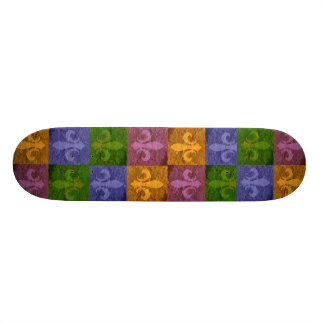 New Orleans Colorful Fleur de Lis Art Skateboard