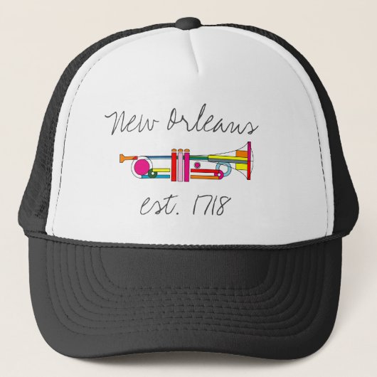 New Orleans Cool Jazz Trumpet Trucker Pet (Voorkant)