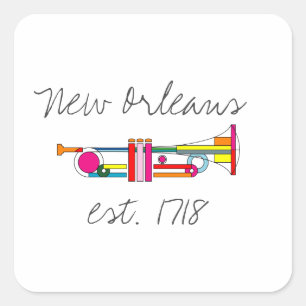 "New Orleans" Cool Jazz Trumpet Vierkante Sticker