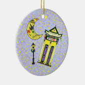 New Orleans Crescent Moon Kerstmis Keramisch Ornament (Rechts)