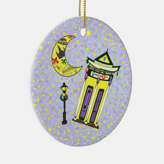 New Orleans Crescent Moon Kerstmis Keramisch Ornament (Rechts)
