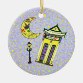 New Orleans Crescent Moon Kerstmis Keramisch Ornament (Voorkant)
