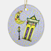 New Orleans Crescent Moon Kerstmis Keramisch Ornament (Links)