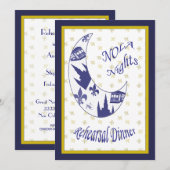 New Orleans Crescent Moon Rehearsal Dinner Invite Kaart (Voorkant / Achterkant)