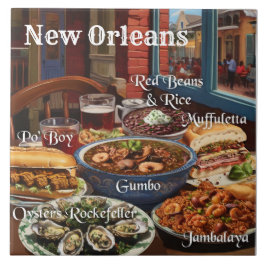 New Orleans Cuisine Foods and Dishes Kitchen Tegeltje