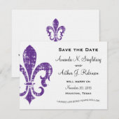 New Orleans | Datum opslaan | Paars Save The Date (Voorkant / Achterkant)