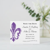 New Orleans | Datum opslaan | Paars Save The Date (Staand voorkant)