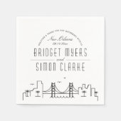 New Orleans Deco Skyline | Weddenschap Napkins Servet (Voorkant)