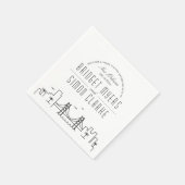New Orleans Deco Skyline | Weddenschap Napkins Servet (Hoek)