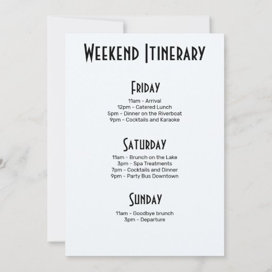 New Orleans Destination Bachelorette Weekend Kaart (Achterkant)