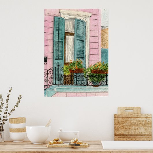 New Orleans Deuren met Shutters Poster (Keuken)