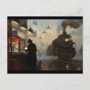 New Orleans die op de trein wachten Briefkaart