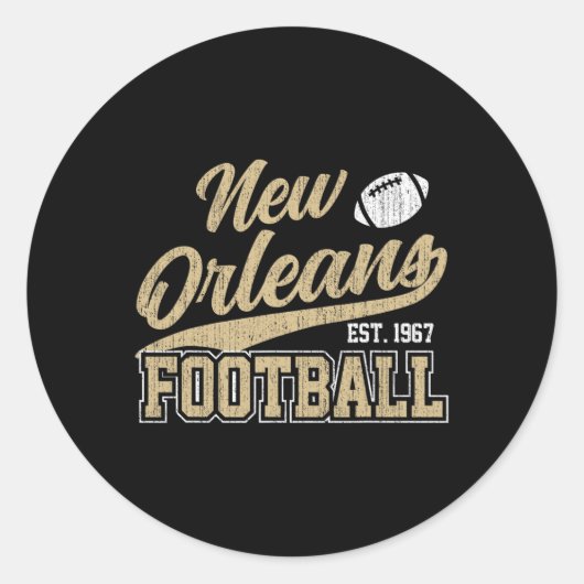 New Orleans Distressed Football Team Fan Srts  Ronde Sticker (Voorkant)