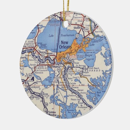 New Orleans en Houma-kerstversiering Keramisch Ornament (Links)